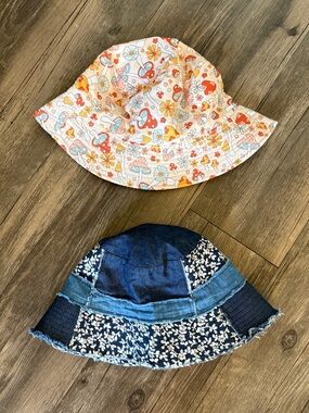 Colorful Floral & Denim Bucket Hats - Set of 2